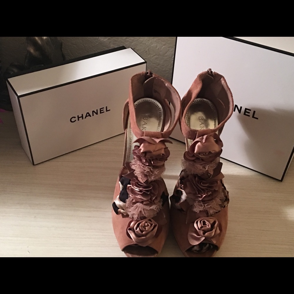 Heels, Rose Gold, Blush, Pink, Roses